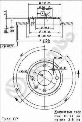 Тормозной диск 08.7351.14 BREMBO