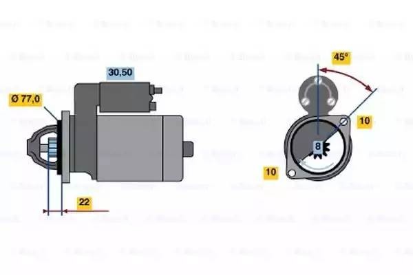 Стартер 0 986 019 081 BOSCH