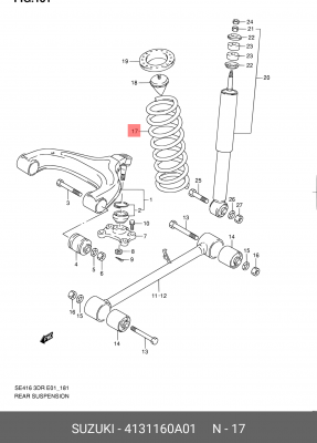 Пружина ходовой части 41311-60A01 SUZUKI