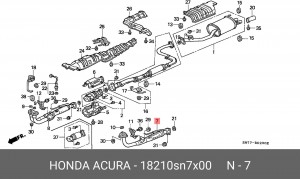 Выпускной трубопровод 18210SN7X00 HONDA