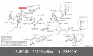 Лямбда-зонд 22690-AA56A SUBARU
