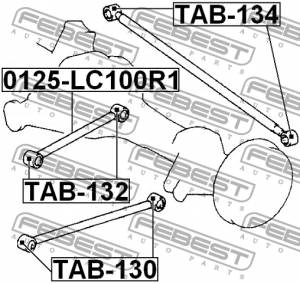 Сайлентблок - втулка амортизатора подвески TAB-132 FEBEST