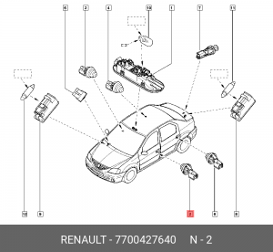Выключатель концевой двери 7700427640 RENAULT