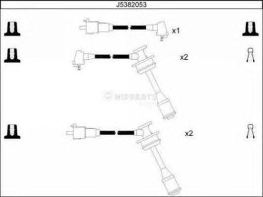 Ккомплект проводов зажигания J5382053 H B JAKOPARTS NIPPARTS