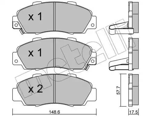 Комплект тормозных колодок, диско 2202980 METELLI