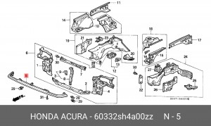 Облицовка передка 60332SH4A00ZZ HONDA