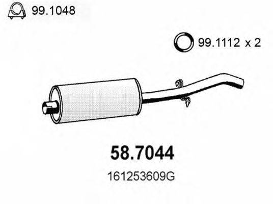 Глушитель выхлопных газов конечный 587044 ASSO