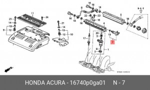 Регулятор давления подачи топлива 16740P0GA01 HONDA