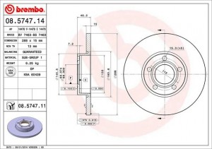 Тормозной диск 08.5747.14 BREMBO