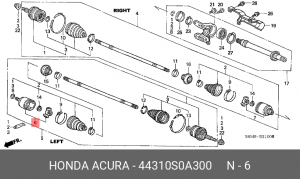 ШРУС 44310-S0A-300 HONDA