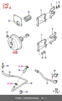 Усилитель тормозной системы V82FB-2005-AA FORD