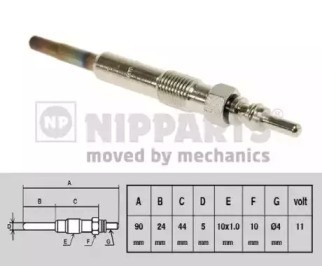 Свеча накаливания J5715014 H B JAKOPARTS NIPPARTS