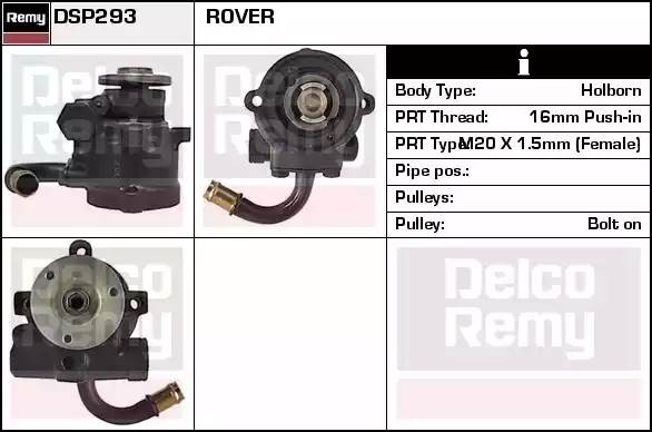 Гидравлический насос, рулевое управление DSP293 DELCO REMY
