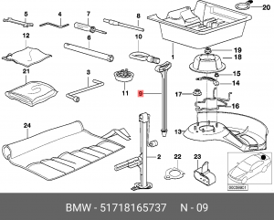 Крепление запасного колеса 51 71 8 165 737 BMW
