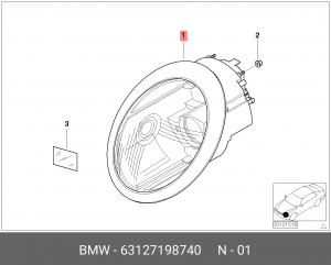 Основная фара 63 12 7 198 740 BMW