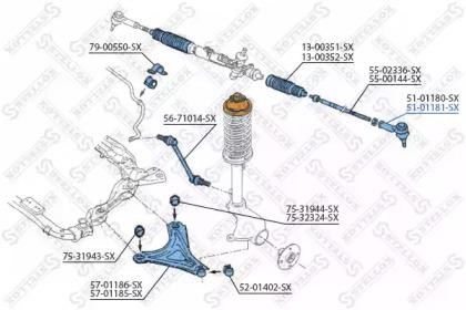 Наконечник рулевой тяги 51-01181-SX STELLOX