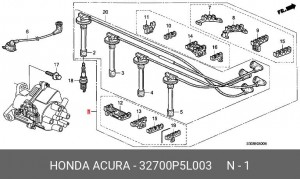 Провода высоковольтные системы зажигания (комплект) 32700P5L003 HONDA