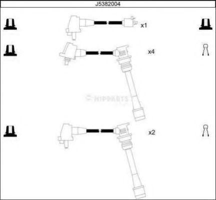 Ккомплект проводов зажигания J5382004 H B JAKOPARTS NIPPARTS