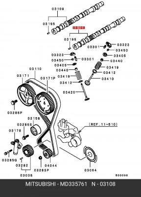 Распредвал MD335761 MITSUBISHI