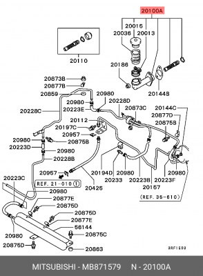 Цилиндр сцепления главный MB871579 MITSUBISHI