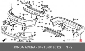 Бампер задний 04715S01A01ZZ HONDA