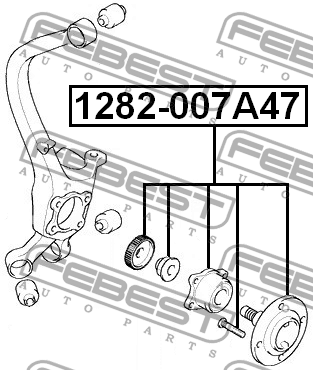 Подшипник ступицы колеса со ступицей (комплект) 1282-007A47 FEBEST