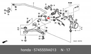 Датчик, частота вращения колеса 57455S9A013 HONDA
