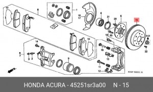 Тормозной диск 45251-SR3-A00 HONDA