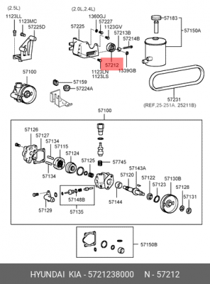 Паразитный / ведущий ролик, поликлиновой ремень 5721238000 HYUNDAI KIA