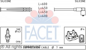 Ккомплект проводов зажигания 4.7230 FACET