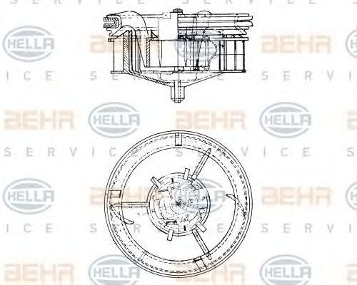 Электродвигатель, вентиляция салона 8EW009160421 HELLA