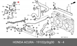Крышка, резервуар охлаждающей жидкости 19102P5TG00 HONDA