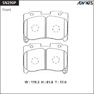 Колодки тормозные дисковые SN290P ADVICS