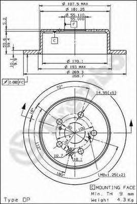 Тормозной диск 08.5625.30 BREMBO