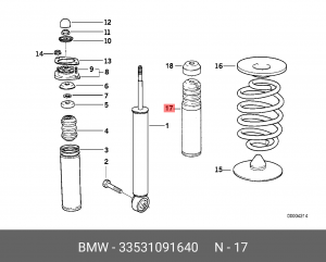 Пылезащитный комилект, амортизатор 33 53 1 091 640 BMW