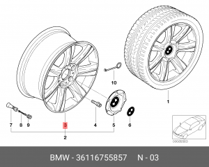 Диск колеса 36 11 6 755 857 BMW