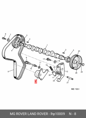 Паразитный / Ведущий ролик, зубчатый ремень LHP10009 MG ROVER LAND ROVER