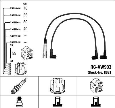 Ккомплект проводов зажигания 8621 NGK NTK