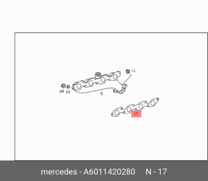 Прокладка выпускного коллектора A  6011420280 MERCEDES BENZ