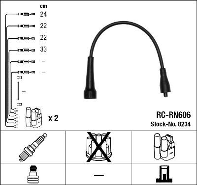 Ккомплект проводов зажигания 8234 NGK NTK