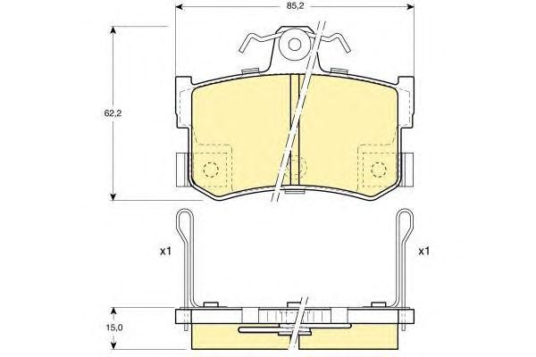 Комплект тормозных колодок, диско 6111691 GIRLING