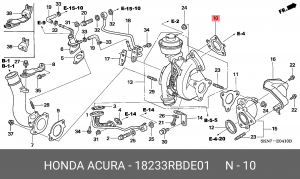 Прокладка, выпускной трубопровод 18233RBDE01 HONDA