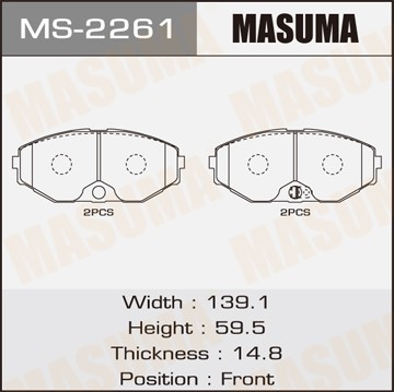 Колодки тормозные дисковые MS2261 MASUMA