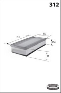 Воздушный фильтр ELP9108 MECAFILTER