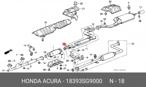 Уплотнительное кольцо, выпускной тр 18393SG9000 HONDA