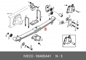Многолистовая рессора 98400441 IVECO