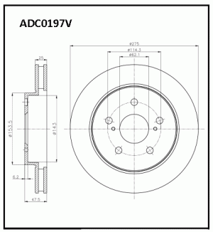 Диск тормозной ADC0197V ALLIED NIPPON