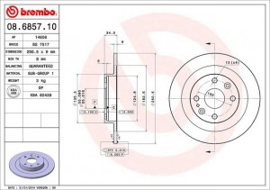 Тормозной диск 08.6857.10 BREMBO