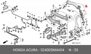Рычаг независимой подвески колеса, подвеска колеса 52400SM4A04 HONDA