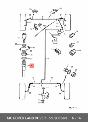 Тормозной шланг CDU2065EVA MG ROVER LAND ROVER